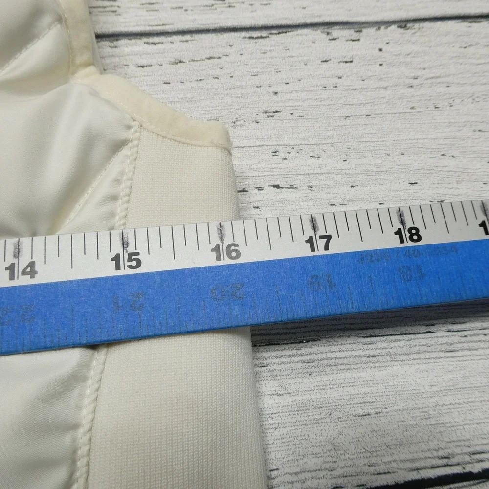 Lucy Vest Womens‎ Small White Full Zip Quilted Goose Down Sleeveless Puffer